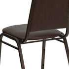 Flash Furniture HERCULES Series Trapezoidal Back Stacking Banquet Chair with Copper Vein Frame - Brown Vinyl-Seamless Back Panel