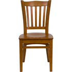 Flash Furniture HERCULES Series Vertical Slat Back Cherry Wood Restaurant Chair - 2 Pack-Set of 2 Wood Dining Chairs