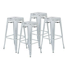 OSP Designs 30" Metal Barstool, Antique White, 4 Pack-Fully Assembled