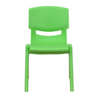 Flash Furniture Green Plastic Stackable School Chair with 12" Seat Height - 10 Pack-Set of 10 Stacking Student Chairs