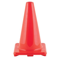 Champion Sports Vinyl Cone, 12", Orange, 3 Pack (CHSC12OR)-Create an obstacle course, mark boundaries, or practice agility