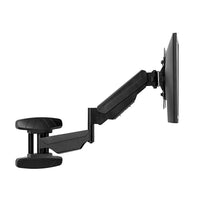 Fellowes Single Arm Monitor Holder Wall Mount, up to 44" / 66lbs. (8043501)-Mounts to wall and easily tucks into tight places