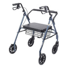 Drive Medical Heavy Duty Bariatric Rollator Walker with Padded Seat, Blue-Special loop lock made of internal aluminum casting operates easily and ensures safety