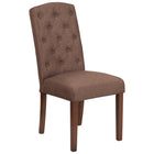 Flash Furniture HERCULES Grove Park Series Brown Fabric Tufted Parsons Chair-Brown Fabric Upholstery