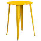 30'' Round Yellow Metal Indoor-Outdoor Bar Height Table (CH-51090-40-YL-GG)-Metal Cafe Table