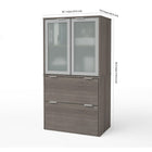 Bestar i3 Plus Lateral File with Storage Cabinet, Bark Grey (160870-47)-56.8"H x 30.1"W x 18.2"D
