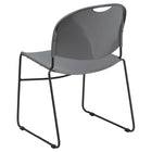 Flash Furniture HERCULES Series Grey Ultra-Compact Stack Chair with Black Frame-Grey Plastic Seat and Back