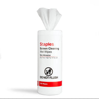 Staples Screen Cleaning Wipes - 100 Pack-Screen cleaning wet wipes clean without damaging sensitive electronics