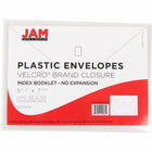 JAM Paper Plastic Envelopes with Hook & Loop Closure - Index Booklet - 5.5" x 7.5" - Clear - 12 Pack -Quantity: 12 per pack