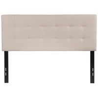 Flash Furniture Bedford Tufted Upholstered Full Size Headboard - Beige Fabric-Contemporary Style