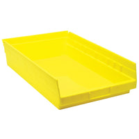 Quantum Storage Systems Shelf Bins, 11-1/8" W x 4" H x 17-7/8" D, Yellow, 40 Lbs. Capacity - 5 Pack-Capacity: 40 lbs.
