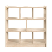 Flash Furniture Bright Beginnings Commercial Grade 8 Section Modular Wooden Classroom Open Storage, Safe, Kid Friendly - Natural-8 Section Extra Wide Modular Wooden Classroom Storage Unit