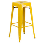 Flash Furniture 30" High Backless Metal Indoor-Outdoor Barstool with Square Seat - Yellow-Stackable Industrial Style Modern Stool