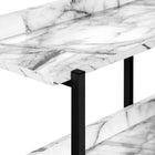 Monarch Specialties 2221 48"L Accent Table - White Marble/Black Metal Console-10