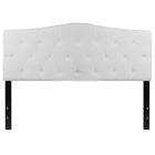 Flash Furniture Cambridge Tufted Upholstered Queen Size Headboard - White Fabric-Contemporary Style