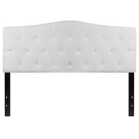 Flash Furniture Cambridge Tufted Upholstered Queen Size Headboard - White Fabric-Contemporary Style
