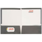 JAM Paper Glossy Two Pocket Presentation Folders, Grey, 12 Pack (31225352ug)-3