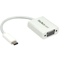 StarTech USB-C to VGA Adapter, White-Hassle-free connection with the reversible USB-C connector