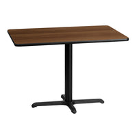 Flash Furniture 30'' x 42'' Rectangular Laminate Table Top, Walnut with 22'' x 30'' Table-Height Base (XUWA3042T2230)-Hospitality Table