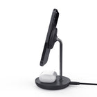Powerology 2-in-1 Wireless Charging Stand 10W/7.5W with MagSafe Magnets - Charcoal-Charge 2 devices