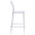 Flash Furniture Ghost Barstool with Square Back - Transparent Crystal-Contoured Seat