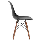 Nicer Furniture Eiffel Style Side Chair with Walnut Wood Legs - Black - 2 Pack-Ergonomically shaped & comfortable curved seating - Great for Home, Office, Nurseries, Parties, Banquets, Bar and Cafe.
