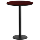Flash Furniture 24'' Round Laminate Table Top, Mahogany with 18'' Round Bar-Height Table Base (XURD24MATR18B)-Bar Height Hospitality Table