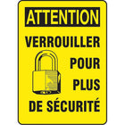 Safety Signs and Identification, Electrical, Attention; Verouiller Pour Plus De Securite, SQ086-Language - French