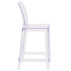 Flash Furniture Ghost Counter Stool with Square Back - Transparent Crystal-Contoured Seat