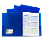 C-Line Two-Pocket Heavyweight Poly Portfolio Folders with Prongs, Blue, 8.5" x 11" (CLI32965)-Blue heavyweight polypropylene folder
