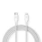 LOGiiX Vibrance Connect USB-C to Lightning - Silver-Colourful & ultra-durable 1.5m charging cable to fast charge Apple devices