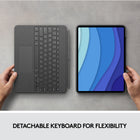 Logitech Combo Touch Backlit Keyboard Case for Apple 12.9" iPad Pro (5th Gen) - Oxford Grey-SMART CONNECTOR technology: Enjoy instant power and pairing with Combo Touch keyboard case and never worry about charging as power is sourced directly from your iPad Pro