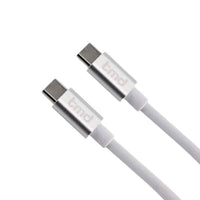 tmd Câble de chargement USB-C vers USB-C 100 W - 6,5 pi. - Blanc-Connecteurs USB-C aux deux extrémités
