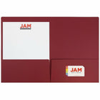 JAM Paper Premium Paper Cardstock Two Pocket Presentation Folders, Dark Red, 12 Pack (2166613305g)-12 per pack