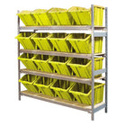 Kleton Wide Span 4 Shelf Shelving with Plastic Bins, Assorted-Ideal for storing supplies in warehouses or shops