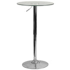 Flash Furniture 23.5" Round Adjustable Height Glass Table-Cocktail Table