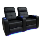 Valencia Verona Top Grain Leather Home Theatre Power Recliner, 2-Seats, Black (2-BLK-P-R)-Wrapped in Premium Top Grain 9000 Leather, extremely supple and ultra durable, for the ultimate experience in luxury