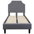 Flash Furniture Brighton Twin Size Tufted Upholstered Platform Bed - Light Grey Fabric-Platform Bed