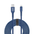 General Supply Goods + Co MFI 10ft Vegan Leather Lightning Charging Cable - Navy-C94 fast charging cable