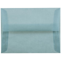 JAM Paper A2 Invitation Envelopes, 4.38 x 5.75, Ocean Blue Translucent Vellum, 250 Pack (PACV602H)-Ocean blue translucent envelope
