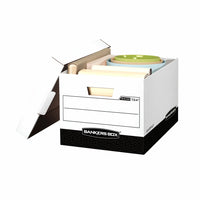 Bankers Box R-Kive Heavy-Duty Letter/Legal Storage Box - 4 Pack-Heavy-duty, triple end, double side, double bottom construction stacks up stronger and withstands frequent handling