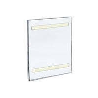 Azar Displays 11" x 7" Vertical Wall Mount Acrylic Sign Holder with Adhesive Tape, Clear, 10 Pack (122019)-Used to displays information on walls and doors, maximizing advertising opportunity