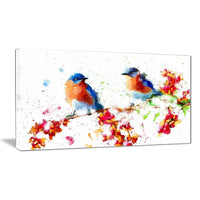 Designart Blue Birds Canvas Art Print, (PT2495-32-16)-Print