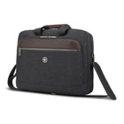 Swiss Gear 17.3" RFID Laptop Bag - Grey-Padded detachable shoulder strap, wrapped double handle