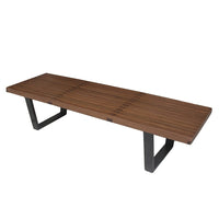 Nicer Furniture Nelson Wooden Bench - Walnut - 48"-Constructed from solid hardwood with open-slatted seat and walnut finish