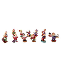 CTG Brands Porcelain Poly Clown Figurine Set, 16 Styles, 4.5", Multicolour, 16 Pack-Measurement: the smallest figurine measures 2.25"L x 3.25"H x 2.75"W and the largest figurine measures 3"L x 5.5"H x 2"W in dimension