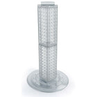 Azar Displays 24" x 4" x 4" 4-Sided Revolving Pegboard Counter Display, Clear Translucent (700222-CLR)-Interlocking four-sided pegboard tower and 14-1/2" diameter revolving clear plastic base