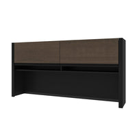 Bestar Connexion Hutch for Credenza Desk, Antigua & Black-This unit must sit on the Connexion credenza