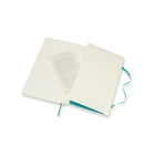 Moleskine Classic Ruled Soft Cover Notebook, Blue Reef, 7.5" x 9.75"-Glued binding lays flat