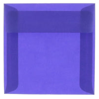 JAM Paper 6.5 x 6.5 Square Envelopes, Purple Translucent Vellum, 250 Pack (PACV527H)-Primary blue translucent envelope
